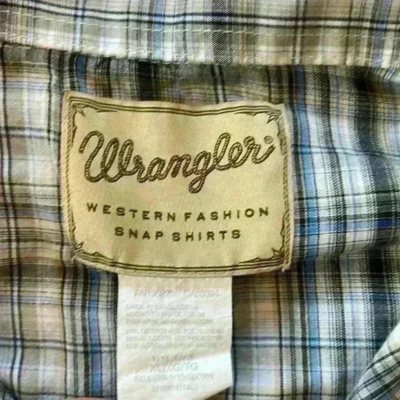 Wrangler Western Shirt Button Down Pearl Snap Mens Size XL - Picture 6 of 6